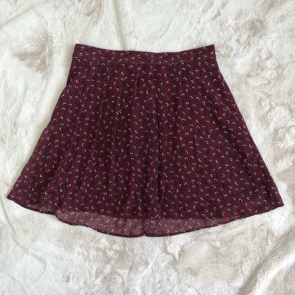 Old Navy Lined Floral Mini Skirt w/ Elastic Waist